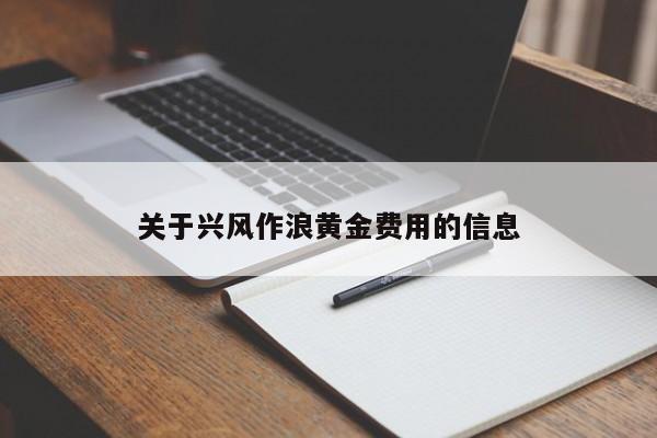关于兴风作浪黄金费用的信息